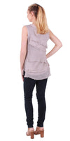 Siena Sleeveless Top - Gigi Moda - Made in Italy # Blouse, Gigi Moda, Made in Italy, one size, OS, Ruffle, Silk, Sleeveless, Top