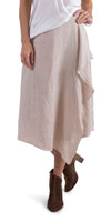 Valle Wrap Skirt - Shop Gigi Moda - Made in Italy # 100% Linen, asymmetrical, Gigi Moda, linen skirt, Made in Italy, one size, Skirt, wrap skirt
