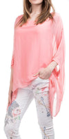 Seta Cara Kaftan - Gigi Moda - Made in Italy # 100% Silk, Blouse, Kaftan, Made in Italy, OS, resort, resort wear, Silk
