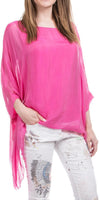 Seta Cara Kaftan - Gigi Moda - Made in Italy # 100% Silk, Blouse, Kaftan, Made in Italy, OS, resort, resort wear, Silk