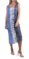 Syracuse Dress - Shop Gigi Moda - Made in Italy # blue, casul maxi dress, Dress, gray, italian maxi dress, Maxi, Maxi Dress, metallic hem, side slit, Slits