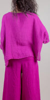Lucy Blouse - Gigi Moda - Made in Italy # 100% Linen, Blouse, casual, free shipping, Gigi Moda, Kaftan, Linen, Made in Italy, OS, resort wear, spring, summer
