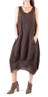 Luna Dress - Gigi Moda - Made in Italy # 100% Linen, Dress, Gigi Moda, Linen, Made in Italy, OS, Pockets, Sleeveless