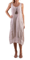 Luna Dress - Gigi Moda - Made in Italy # 100% Linen, Dress, Gigi Moda, Linen, Made in Italy, OS, Pockets, Sleeveless