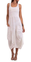 Rosalia Dress - Gigi Moda - Made in Italy # 100% Linen, Dress, free shipping, Gigi Moda, italian dress, Linen, linen dress, Long, Made in Italy, one size, OS, resort, resort wear, Sleeveless, washable