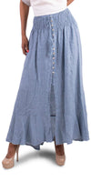 Magdalena Linen Skirt - Shop Gigi Moda - Made in Italy # button front, buttons, elastic waist, high low, Linen, linen skirt, shell, skirt, spring, summer