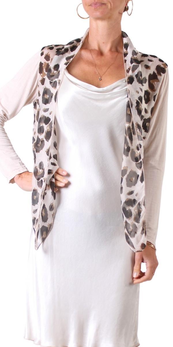 Shoona Leopard Cardigan - Shop Gigi Moda - Made in Italy # Cardigan, free shipping, Gigi Moda, handwash, Leopard Print, Made in Italy, OS, Silk, spring, summer, washable