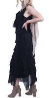 Siena Maxi Dress - Gigi Moda - Made in Italy # 100% Silk, Dress, Gigi Moda, Made in Italy, Maxi Dress, MOB DRESS, MOG DRESS, MOTHER OF GROOM DRESS, MOTHER OF THE BRIDE DRESS, one size, OS, Ruffle, ruffle dress, ruffled hem, RUFFLED DRESS, ruffles, Silk, Sleeveless, Tier Ruffle, tiered ruffle