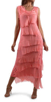 Siena Maxi Dress - Gigi Moda - Made in Italy # 100% Silk, Dress, Gigi Moda, Made in Italy, Maxi Dress, MOB DRESS, MOG DRESS, MOTHER OF GROOM DRESS, MOTHER OF THE BRIDE DRESS, one size, OS, Ruffle, ruffle dress, ruffled hem, RUFFLED DRESS, ruffles, Silk, Sleeveless, Tier Ruffle, tiered ruffle