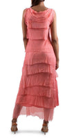 Siena Maxi Dress - Gigi Moda - Made in Italy # 100% Silk, Dress, Gigi Moda, Made in Italy, Maxi Dress, MOB DRESS, MOG DRESS, MOTHER OF GROOM DRESS, MOTHER OF THE BRIDE DRESS, one size, OS, Ruffle, ruffle dress, ruffled hem, RUFFLED DRESS, ruffles, Silk, Sleeveless, Tier Ruffle, tiered ruffle