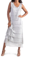 Siena Maxi Dress - Gigi Moda - Made in Italy # 100% Silk, Dress, Gigi Moda, Made in Italy, Maxi Dress, MOB DRESS, MOG DRESS, MOTHER OF GROOM DRESS, MOTHER OF THE BRIDE DRESS, one size, OS, Ruffle, ruffle dress, ruffled hem, RUFFLED DRESS, ruffles, Silk, Sleeveless, Tier Ruffle, tiered ruffle