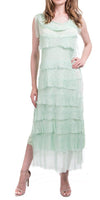 Siena Maxi Dress - Gigi Moda - Made in Italy # 100% Silk, Dress, Gigi Moda, Made in Italy, Maxi Dress, MOB DRESS, MOG DRESS, MOTHER OF GROOM DRESS, MOTHER OF THE BRIDE DRESS, one size, OS, Ruffle, ruffle dress, ruffled hem, RUFFLED DRESS, ruffles, Silk, Sleeveless, Tier Ruffle, tiered ruffle