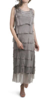 Siena Maxi Dress - Gigi Moda - Made in Italy # 100% Silk, Dress, Gigi Moda, Made in Italy, Maxi Dress, MOB DRESS, MOG DRESS, MOTHER OF GROOM DRESS, MOTHER OF THE BRIDE DRESS, one size, OS, Ruffle, ruffle dress, ruffled hem, RUFFLED DRESS, ruffles, Silk, Sleeveless, Tier Ruffle, tiered ruffle
