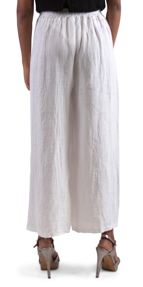 Sabato Pant - Shop Gigi Moda - Made in Italy # 100% Linen, buttons, elastic waistband, Gigi Moda, Linen, Made in Italy, OS, Pants, WIDE, WIDE LEG