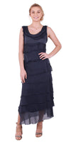 Siena Maxi Dress - Gigi Moda - Made in Italy # 100% Silk, Dress, Gigi Moda, Made in Italy, Maxi Dress, MOB DRESS, MOG DRESS, MOTHER OF GROOM DRESS, MOTHER OF THE BRIDE DRESS, one size, OS, Ruffle, ruffle dress, ruffled hem, RUFFLED DRESS, ruffles, Silk, Sleeveless, Tier Ruffle, tiered ruffle