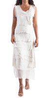 Siena Maxi Dress - Gigi Moda - Made in Italy # 100% Silk, Dress, Gigi Moda, Made in Italy, Maxi Dress, MOB DRESS, MOG DRESS, MOTHER OF GROOM DRESS, MOTHER OF THE BRIDE DRESS, one size, OS, Ruffle, ruffle dress, ruffled hem, RUFFLED DRESS, ruffles, Silk, Sleeveless, Tier Ruffle, tiered ruffle