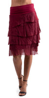Siena Short Skirt - Gigi Moda - Made in Italy # 100% Silk, Made in Italy, OS, Ruffle, Silk, Skirt