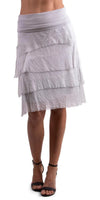 Siena Short Skirt - Gigi Moda - Made in Italy # 100% Silk, Made in Italy, OS, Ruffle, Silk, Skirt