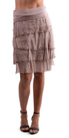 Siena Short Skirt - Gigi Moda - Made in Italy # 100% Silk, Made in Italy, OS, Ruffle, Silk, Skirt
