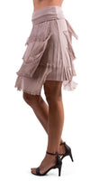 Siena Short Skirt - Gigi Moda - Made in Italy # 100% Silk, Made in Italy, OS, Ruffle, Silk, Skirt