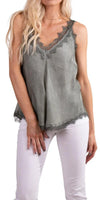 Demi Cami - Gigi Moda - Made in Italy # Blouse, Cami, DEEP V-NECK, free shipping, Gigi Moda, italian top, Made in Italy, OS, resort, resort wear, Top