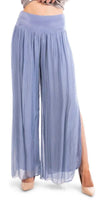 Jasmin Slit Pant - Gigi Moda - Made in Italy # fall, free shipping, Made in Italy, OS, resort, resort wear, Silk, Slit, spring, summer, winter