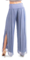 Jasmin Slit Pant - Gigi Moda - Made in Italy # fall, free shipping, Made in Italy, OS, resort, resort wear, Silk, Slit, spring, summer, winter