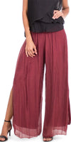 Jasmin Slit Pant - Gigi Moda - Made in Italy # fall, free shipping, Made in Italy, OS, resort, resort wear, Silk, Slit, spring, summer, winter