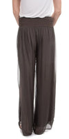 Jasmin Slit Pant - Gigi Moda - Made in Italy # fall, free shipping, Made in Italy, OS, resort, resort wear, Silk, Slit, spring, summer, winter