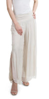 Jasmin Slit Pant - Gigi Moda - Made in Italy # fall, free shipping, Made in Italy, OS, resort, resort wear, Silk, Slit, spring, summer, winter