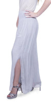 Jasmin Slit Pant - Gigi Moda - Made in Italy # fall, free shipping, Made in Italy, OS, resort, resort wear, Silk, Slit, spring, summer, winter