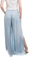 Jasmin Slit Pant - Gigi Moda - Made in Italy # fall, free shipping, Made in Italy, OS, resort, resort wear, Silk, Slit, spring, summer, winter