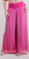 Jasmin Slit Pant - Gigi Moda - Made in Italy # fall, free shipping, Made in Italy, OS, resort, resort wear, Silk, Slit, spring, summer, winter