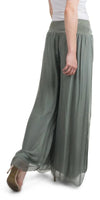 Jasmin Slit Pant - Gigi Moda - Made in Italy # fall, free shipping, Made in Italy, OS, resort, resort wear, Silk, Slit, spring, summer, winter