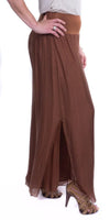 Jasmin Slit Pant - Gigi Moda - Made in Italy # fall, free shipping, Made in Italy, OS, resort, resort wear, Silk, Slit, spring, summer, winter