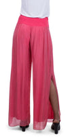 Jasmin Slit Pant - Gigi Moda - Made in Italy # fall, free shipping, Made in Italy, OS, resort, resort wear, Silk, Slit, spring, summer, winter