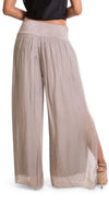 Jasmin Slit Pant - Gigi Moda - Made in Italy # fall, free shipping, Made in Italy, OS, resort, resort wear, Silk, Slit, spring, summer, winter