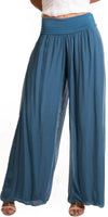 Jasmin Slit Pant - Gigi Moda - Made in Italy # fall, free shipping, Made in Italy, OS, resort, resort wear, Silk, Slit, spring, summer, winter