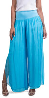 Jasmin Slit Pant - Gigi Moda - Made in Italy # fall, free shipping, Made in Italy, OS, resort, resort wear, Silk, Slit, spring, summer, winter