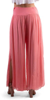 Jasmin Slit Pant - Gigi Moda - Made in Italy # fall, free shipping, Made in Italy, OS, resort, resort wear, Silk, Slit, spring, summer, winter