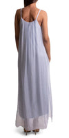 Venus Silk Dress - Gigi Moda - Made in Italy # 100% Silk, Dress, Gigi Moda, Made in Italy, Maxi Dress, OS, resort, resort wear, Silk, Sleeveless, Spaghetti Strap, washable