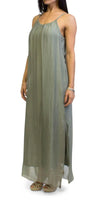 Venus Silk Dress - Gigi Moda - Made in Italy # 100% Silk, Dress, Gigi Moda, Made in Italy, Maxi Dress, OS, resort, resort wear, Silk, Sleeveless, Spaghetti Strap, washable