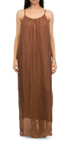Venus Silk Dress - Gigi Moda - Made in Italy # 100% Silk, Dress, Gigi Moda, Made in Italy, Maxi Dress, OS, resort, resort wear, Silk, Sleeveless, Spaghetti Strap, washable
