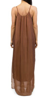 Venus Silk Dress - Gigi Moda - Made in Italy # 100% Silk, Dress, Gigi Moda, Made in Italy, Maxi Dress, OS, resort, resort wear, Silk, Sleeveless, Spaghetti Strap, washable