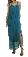 Venus Silk Dress - Gigi Moda - Made in Italy # 100% Silk, Dress, Gigi Moda, Made in Italy, Maxi Dress, OS, resort, resort wear, Silk, Sleeveless, Spaghetti Strap, washable