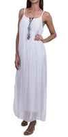 Venus Silk Dress - Gigi Moda - Made in Italy # 100% Silk, Dress, Gigi Moda, Made in Italy, Maxi Dress, OS, resort, resort wear, Silk, Sleeveless, Spaghetti Strap, washable