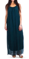 Venus Silk Dress - Gigi Moda - Made in Italy # 100% Silk, Dress, Gigi Moda, Made in Italy, Maxi Dress, OS, resort, resort wear, Silk, Sleeveless, Spaghetti Strap, washable