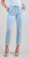 Poluma Pants - Gigi Moda - Made in Italy # Cropped pants, drawstring, drawstring pants, Gigi Moda, lightweight, made in italy, Pants, plain, pockets, stretch