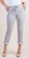 Poluma Pants - Gigi Moda - Made in Italy # Cropped pants, drawstring, drawstring pants, Gigi Moda, lightweight, made in italy, Pants, plain, pockets, stretch