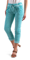 Poluma Pants - Gigi Moda - Made in Italy # Cropped pants, drawstring, drawstring pants, Gigi Moda, lightweight, made in italy, Pants, plain, pockets, stretch